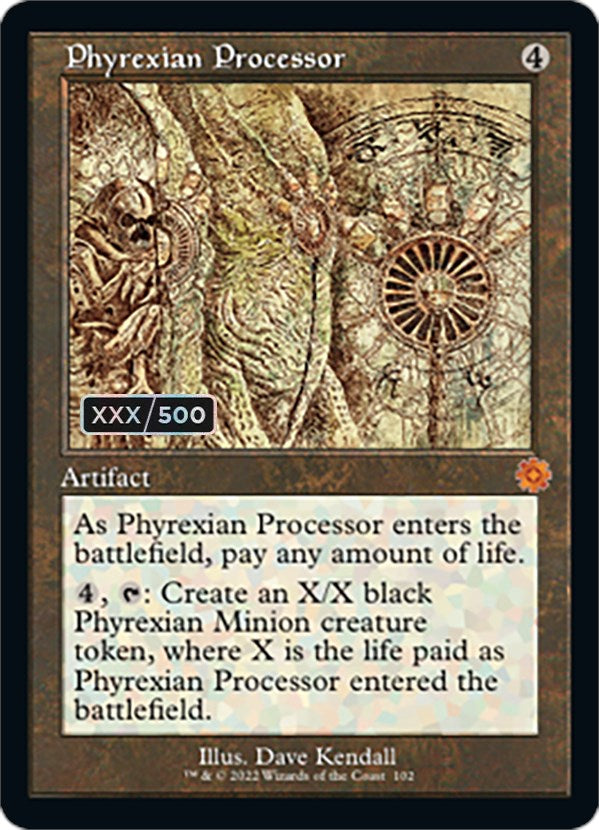 Phyrexian Processor (Retro Schematic) (Serial Numbered) [The Brothers' War Retro Artifacts] | Mega City Incorporated