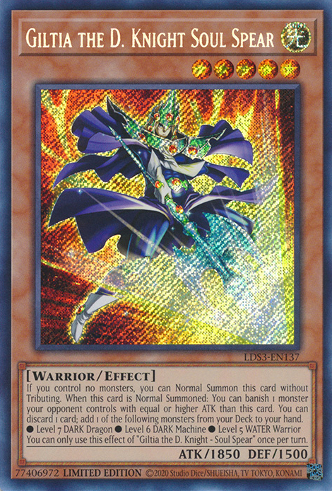 Giltia the D. Knight Soul Spear [LDS3-EN137] Secret Rare | Mega City Incorporated