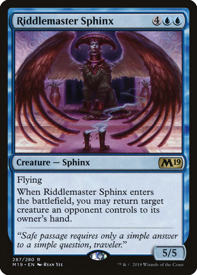 Riddlemaster Sphinx [Core Set 2019] | Mega City Incorporated