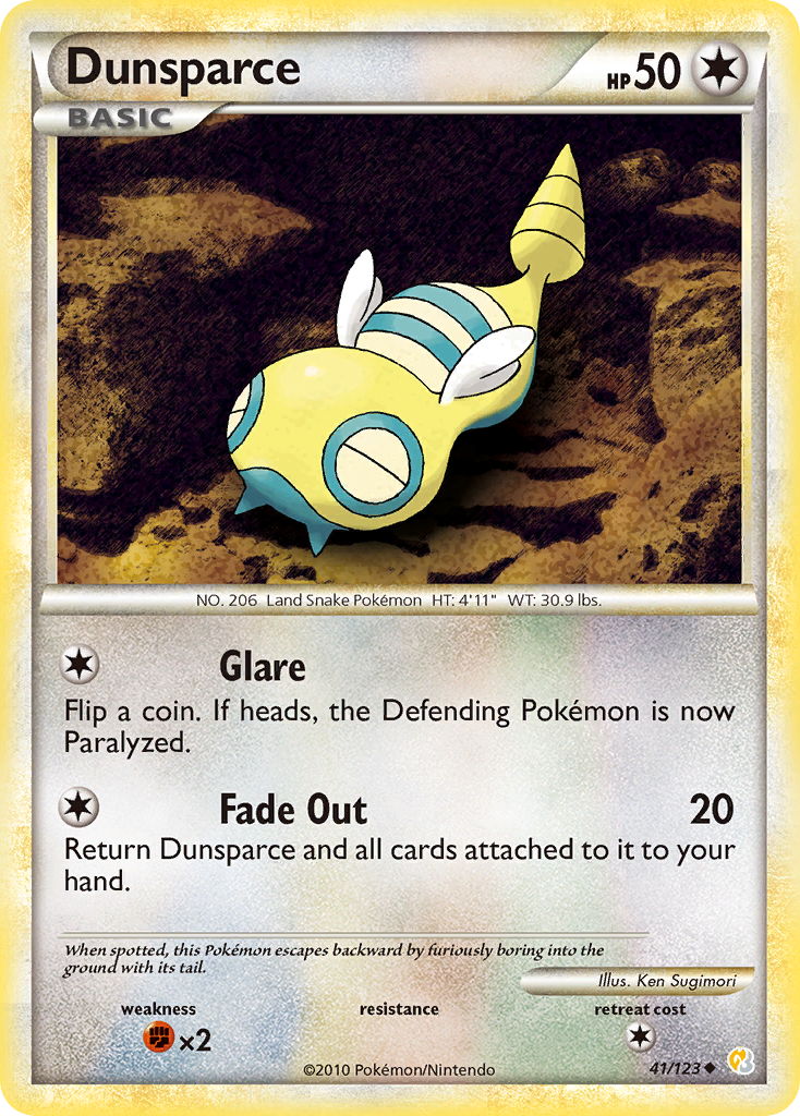 Dunsparce (41/123) [HeartGold & SoulSilver: Base Set] | Mega City Incorporated