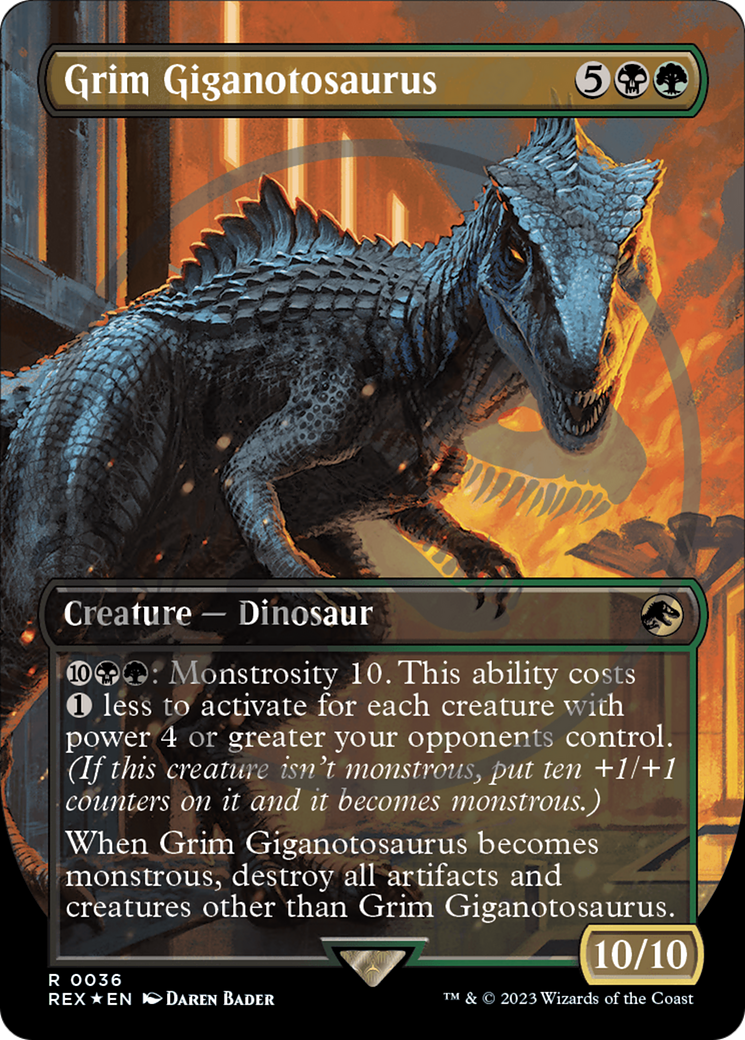 Grim Giganotosaurus Emblem (Borderless) [Jurassic World Collection Tokens] | Mega City Incorporated