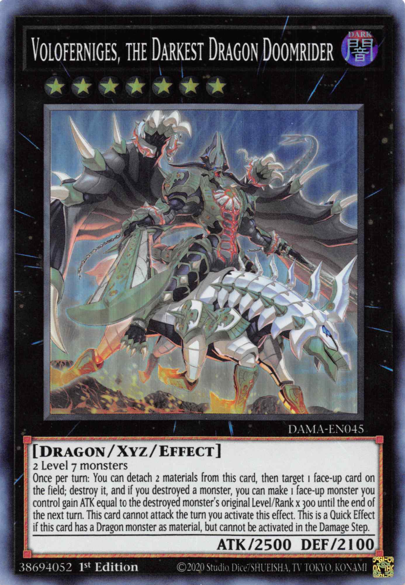 Voloferniges, the Darkest Dragon Doomrider [DAMA-EN045] Super Rare | Mega City Incorporated