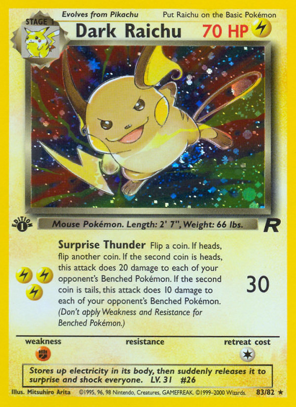 Dark Raichu (83/82) [Team Rocket 1st Edition] | Mega City Incorporated