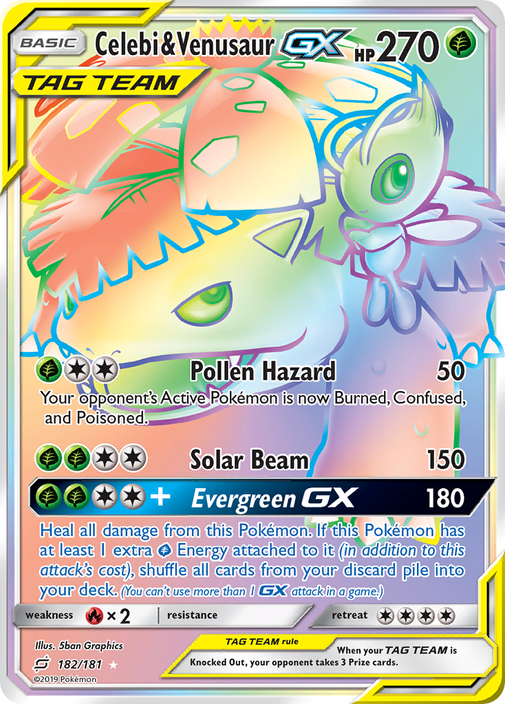 Celebi & Venusaur GX (182/181) [Sun & Moon: Team Up] | Mega City Incorporated