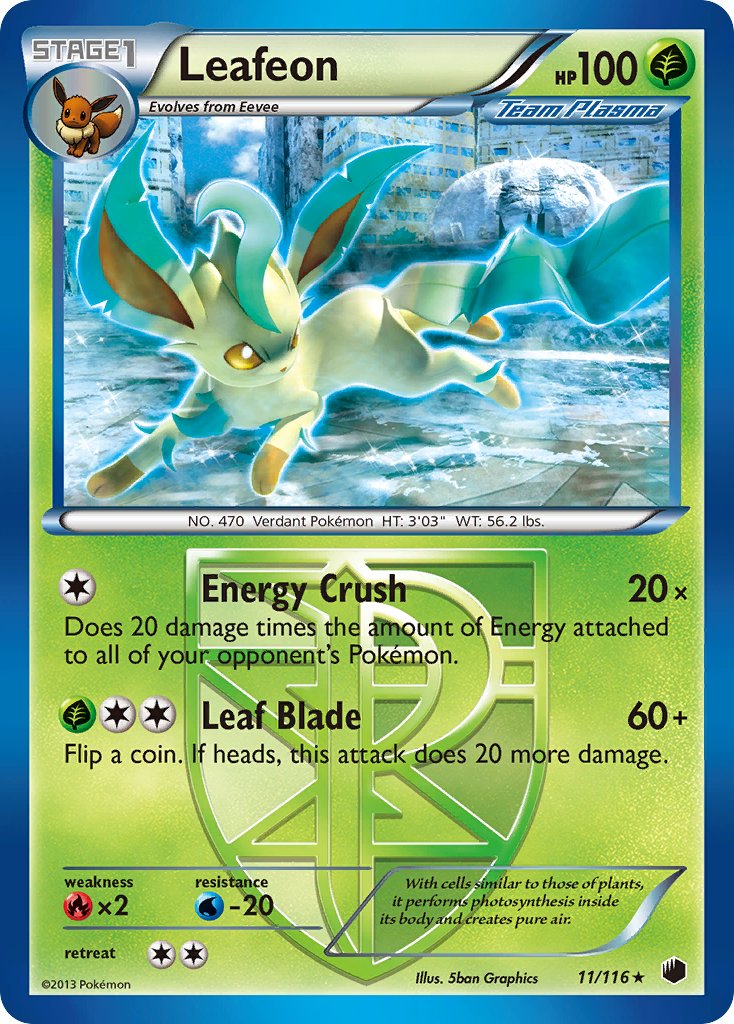 Leafeon (11/116) (Theme Deck Exclusive) [Black & White: Plasma Freeze] | Mega City Incorporated