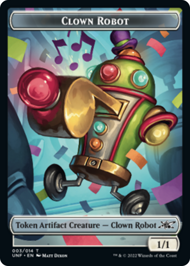 Clown Robot (003) // Food (011) Double-sided Token [Unfinity Tokens] | Mega City Incorporated