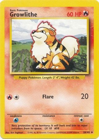 Growlithe (28/102) [Base Set Unlimited] | Mega City Incorporated