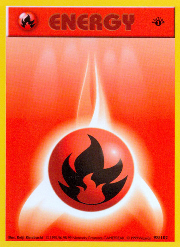 Fire Energy (98/102) (Shadowless) [Base Set 1st Edition] | Mega City Incorporated