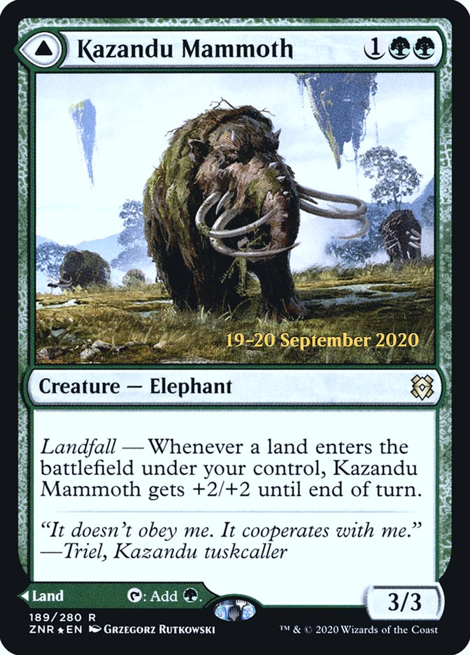 Kazandu Mammoth // Kazandu Valley  [Zendikar Rising Prerelease Promos] | Mega City Incorporated