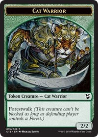 Cat Warrior // Elemental Double-sided Token [Commander 2018 Tokens] | Mega City Incorporated