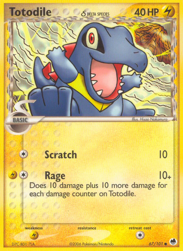 Totodile (67/101) (Delta Species) [EX: Dragon Frontiers] | Mega City Incorporated