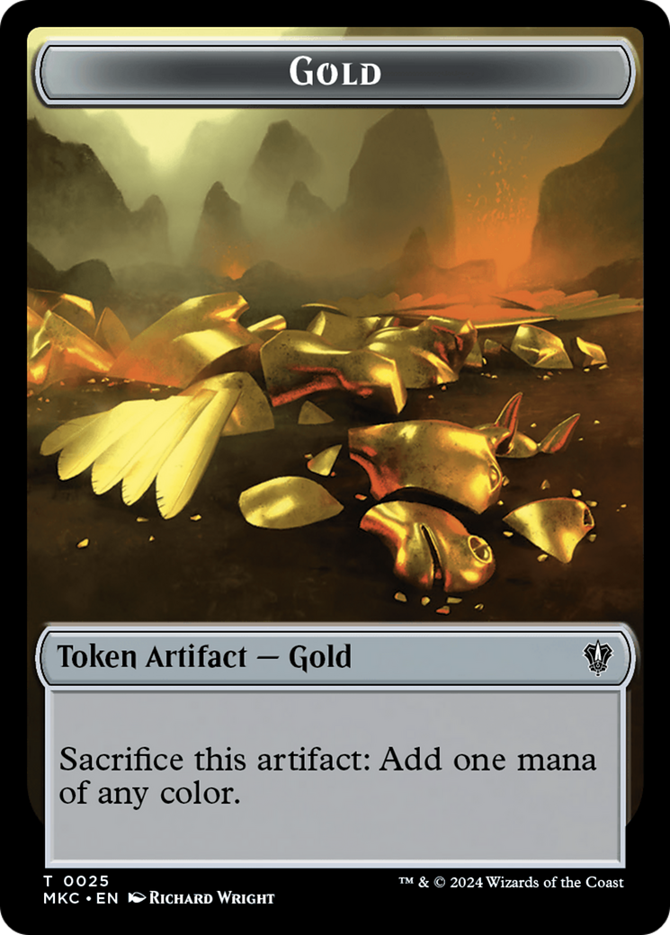 Gold // Treasure Double-Sided Token [Murders at Karlov Manor Commander Tokens] | Mega City Incorporated