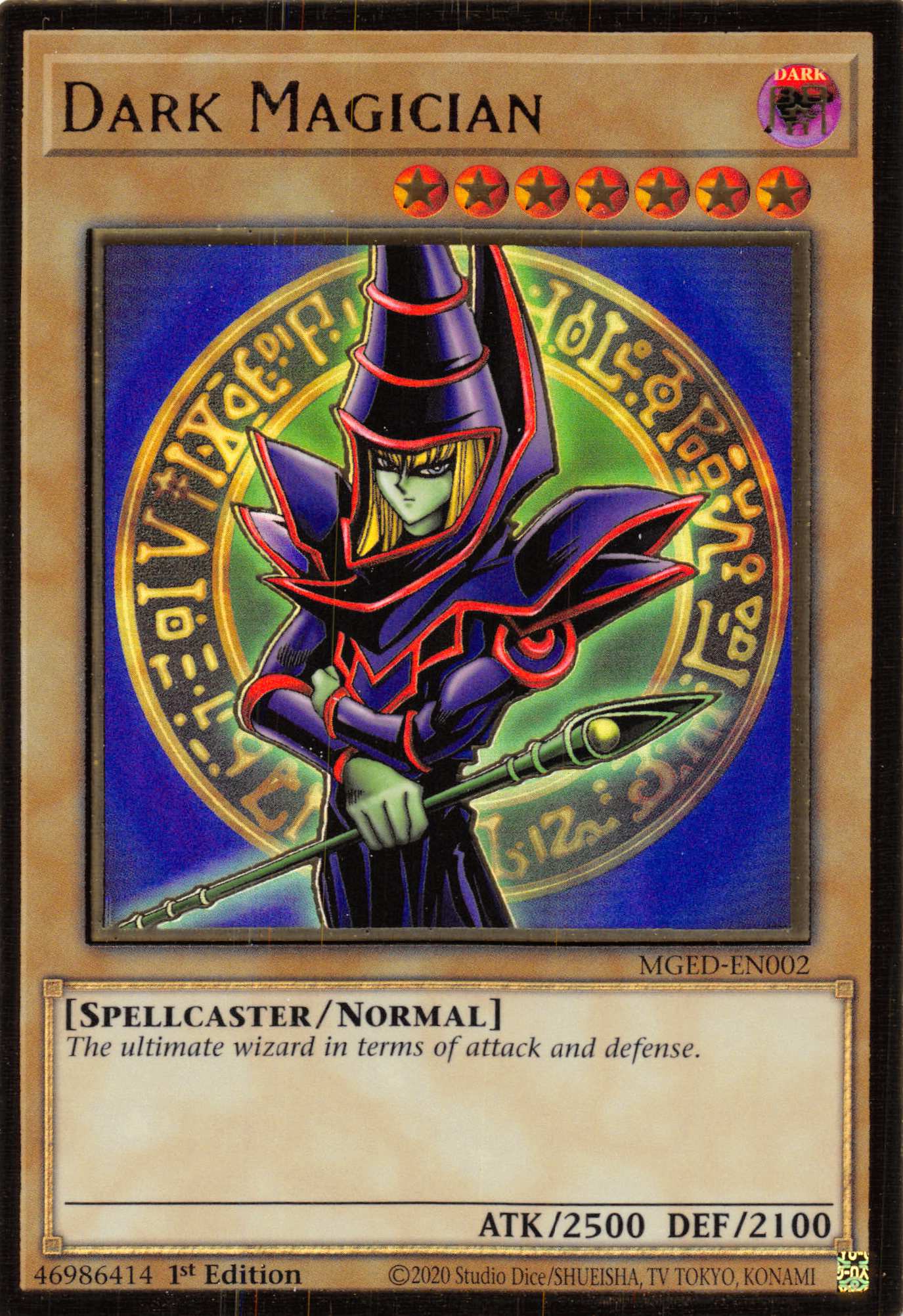 Dark Magician (Alternate Art) [MGED-EN002] Gold Rare | Mega City Incorporated