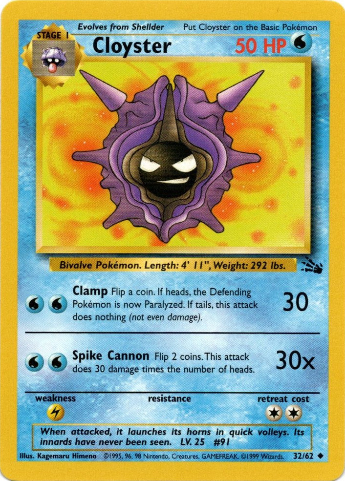 Cloyster (32/62) [Fossil Unlimited] | Mega City Incorporated