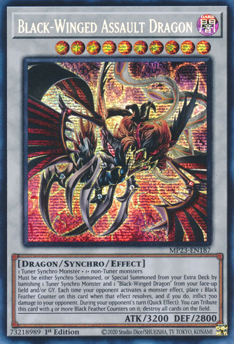 Black-Winged Assault Dragon [MP23-EN187] Prismatic Secret Rare | Mega City Incorporated