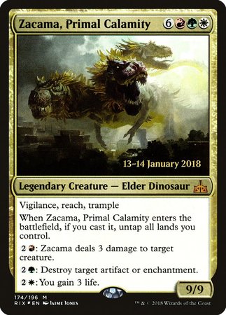 Zacama, Primal Calamity [Rivals of Ixalan Promos] | Mega City Incorporated