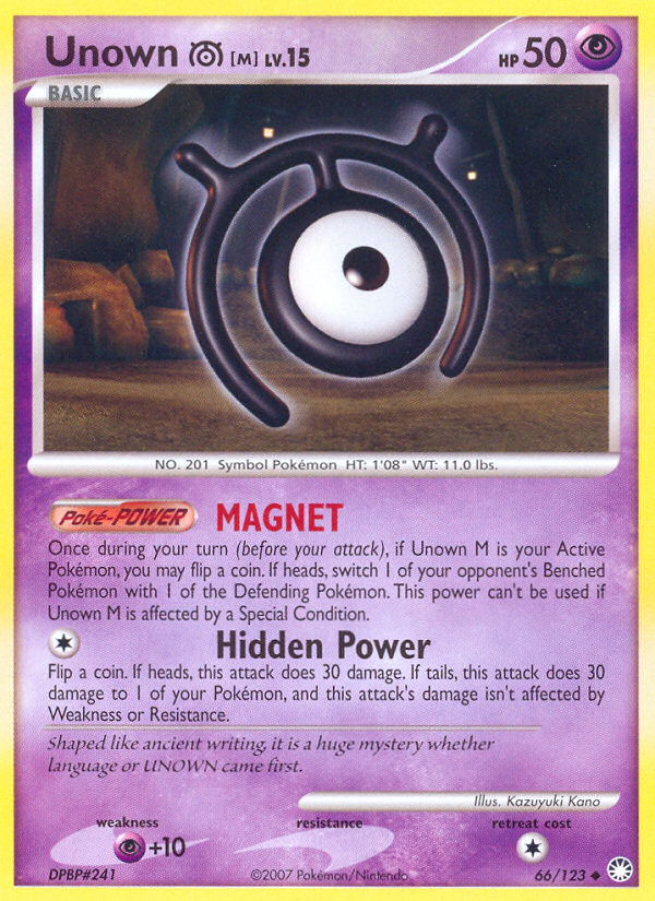 Unown M (66/123) [Diamond & Pearl: Mysterious Treasures] | Mega City Incorporated