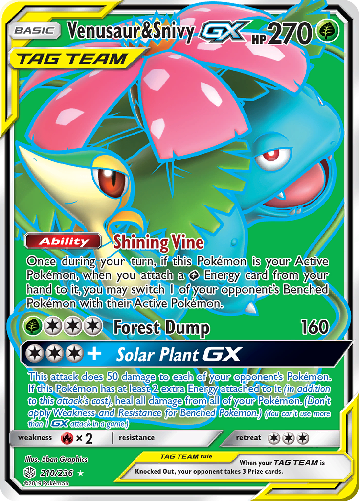 Venusaur & Snivy GX (210/236) [Sun & Moon: Cosmic Eclipse] | Mega City Incorporated