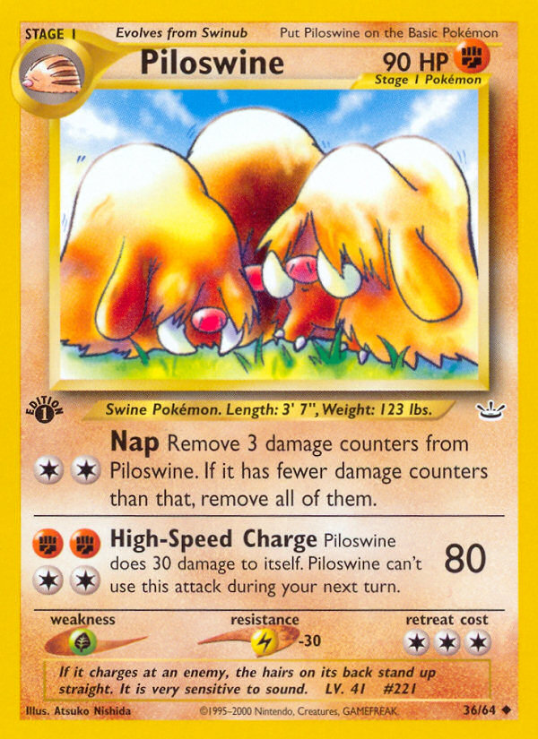 Piloswine (36/64) [Neo Revelation 1st Edition] | Mega City Incorporated