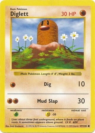 Diglett (47/102) [Base Set Shadowless Unlimited] | Mega City Incorporated