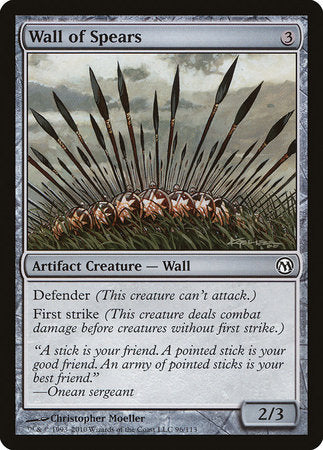 Wall of Spears [Duels of the Planeswalkers] | Mega City Incorporated