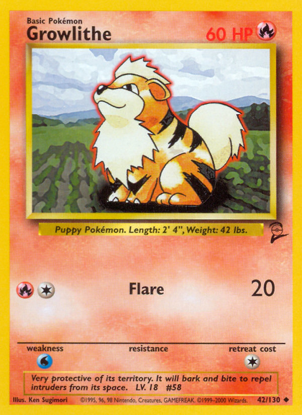 Growlithe (42/130) [Base Set 2] | Mega City Incorporated