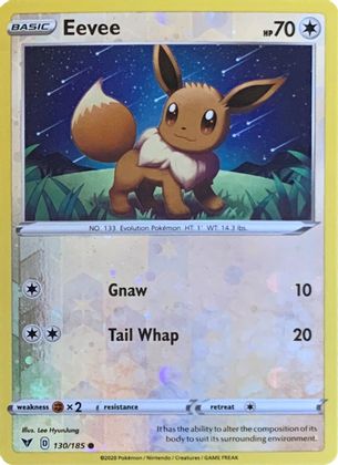 Eevee (130/185) (Reverse Cosmos Holo) [Sword & Shield: Vivid Voltage] | Mega City Incorporated