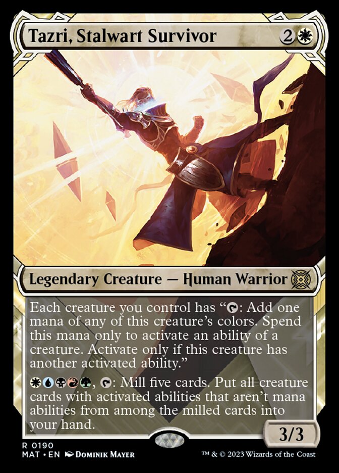 Tazri, Stalwart Survivor (Showcase Halo Foil) [March of the Machine: The Aftermath] | Mega City Incorporated