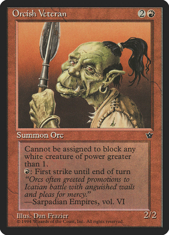 Orcish Veteran (Dan Frazier) [Fallen Empires] | Mega City Incorporated