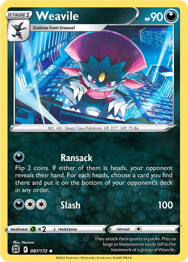 Weavile (087/172) [Sword & Shield: Brilliant Stars] | Mega City Incorporated