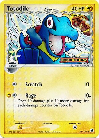 Totodile (67/101) (Delta Species) (Stamped) [EX: Dragon Frontiers] | Mega City Incorporated