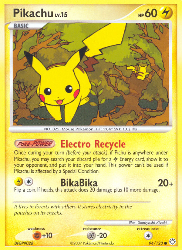 Pikachu (94/123) [Diamond & Pearl: Mysterious Treasures] | Mega City Incorporated