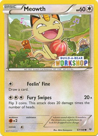 Meowth (67/108) (Build A Bear Workshop Exclusive) [XY: Roaring Skies] | Mega City Incorporated