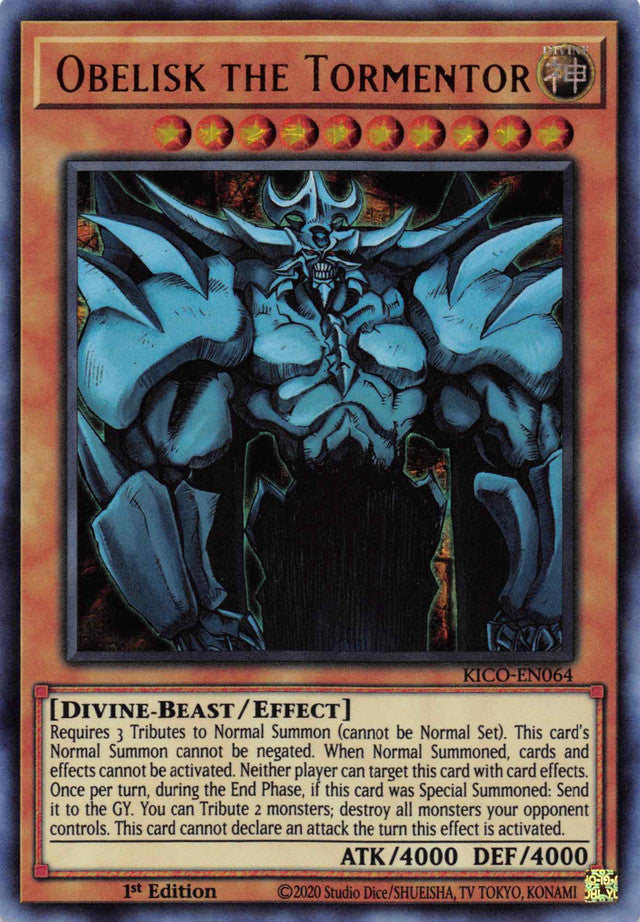 Obelisk the Tormentor (Ultra Pharaoh's Rare) [KICO-EN064] Ultra Pharaoh’s Rare | Mega City Incorporated