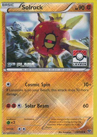 Solrock (64/146) (2nd Place League Challenge Promo) [XY: Base Set] | Mega City Incorporated