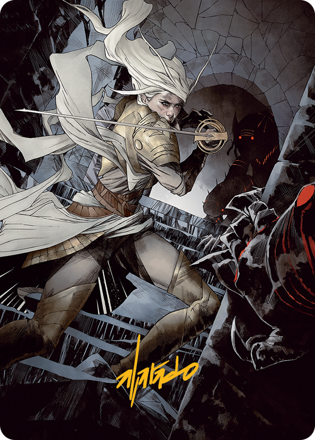 Thalia, Guardian of Thraben Art Card (Gold-Stamped Signature) [March of the Machine Art Series] | Mega City Incorporated