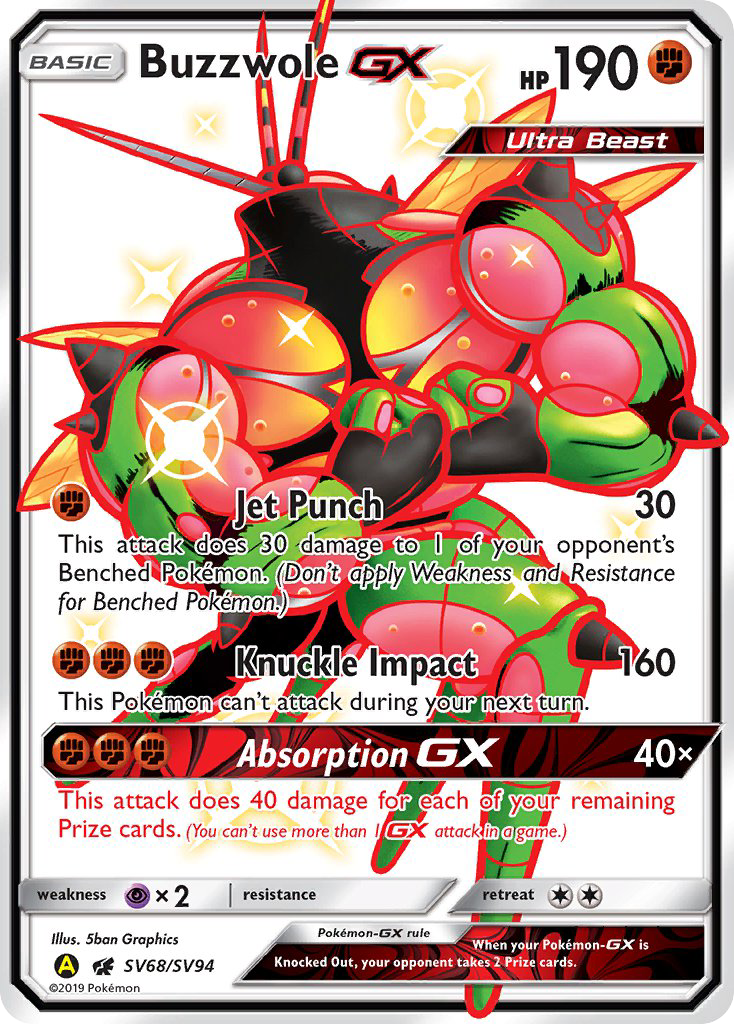 Buzzwole GX (SV68/SV94) [Sun & Moon: Hidden Fates - Shiny Vault] | Mega City Incorporated