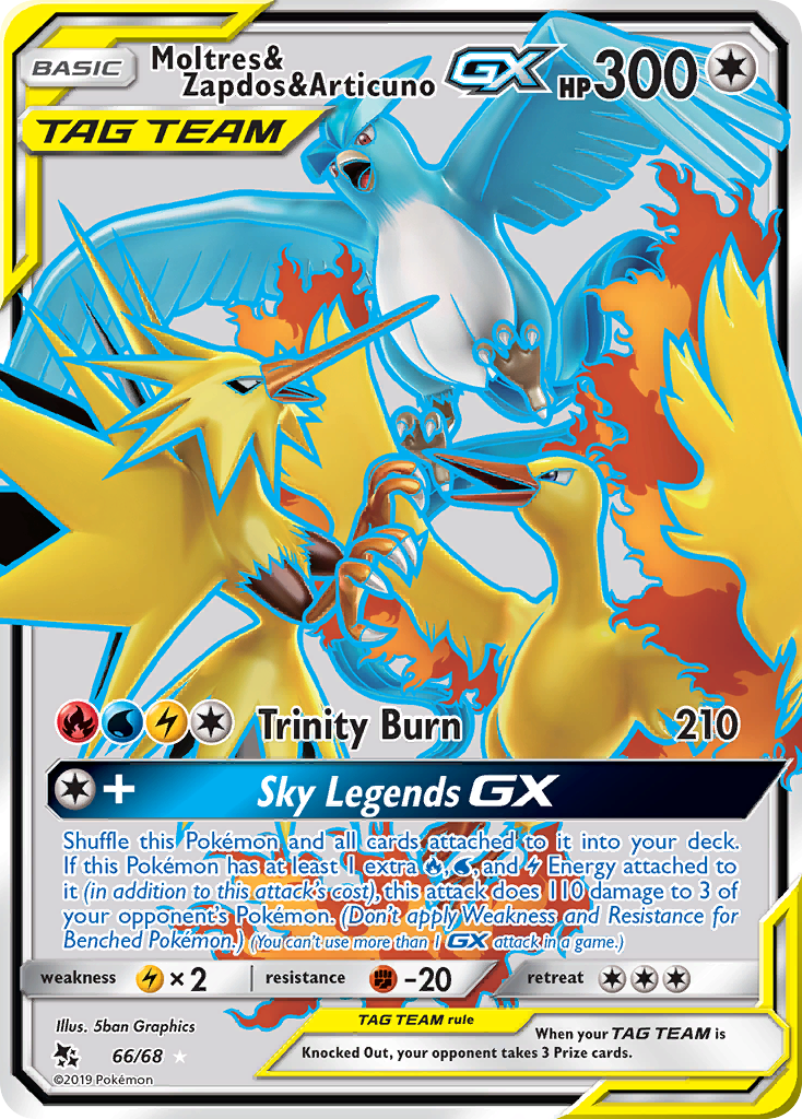 Moltres & Zapdos & Articuno GX (66/68) [Sun & Moon: Hidden Fates] | Mega City Incorporated