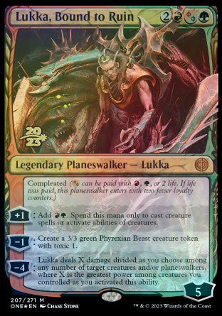 Lukka, Bound to Ruin [Phyrexia: All Will Be One Prerelease Promos] | Mega City Incorporated