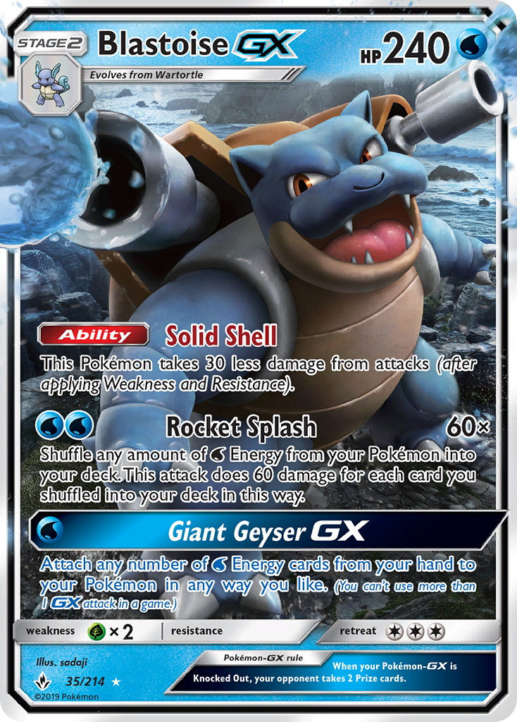 Blastoise GX (35/214) [Sun & Moon: Unbroken Bonds] | Mega City Incorporated