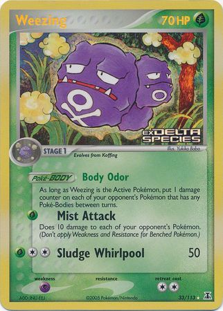 Weezing (33/113) (Stamped) [EX: Delta Species] | Mega City Incorporated