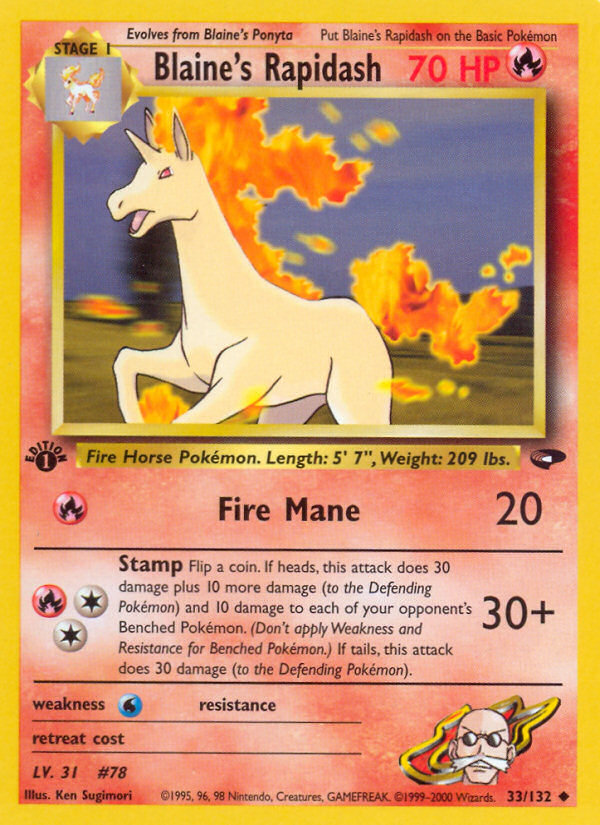 Blaine's Rapidash (33/132) [Gym Challenge 1st Edition] | Mega City Incorporated