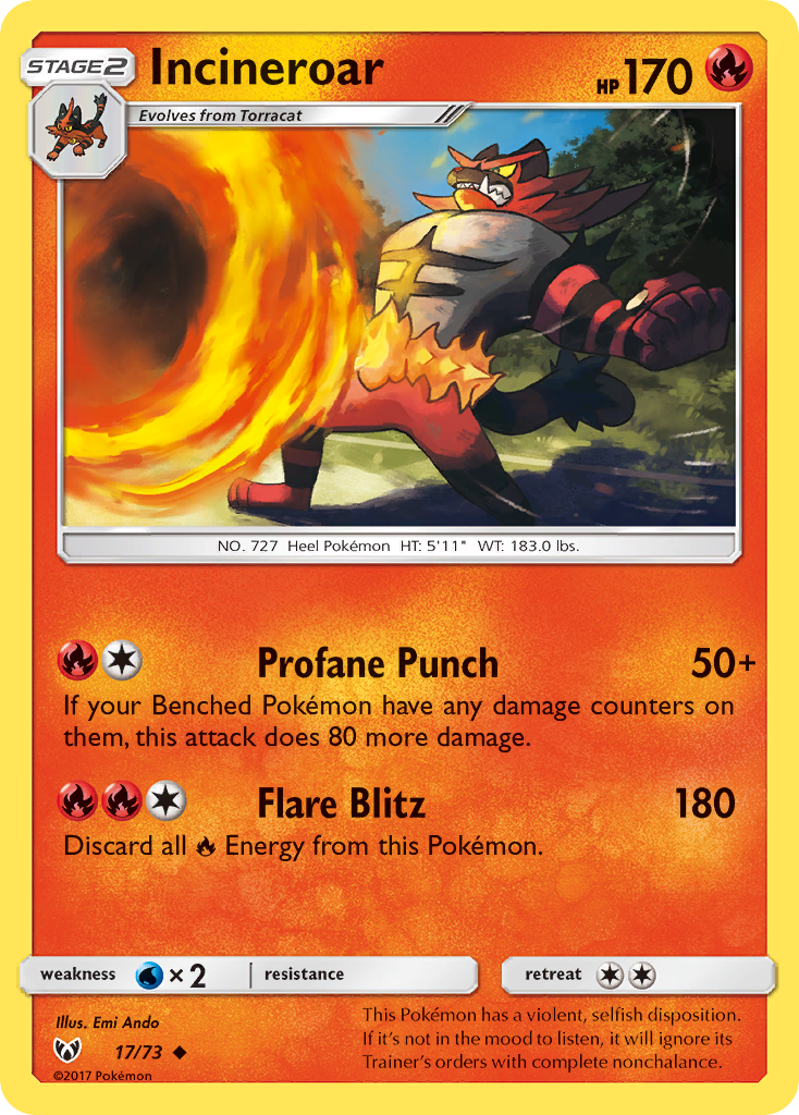 Incineroar (17/73) [Sun & Moon: Shining Legends] | Mega City Incorporated