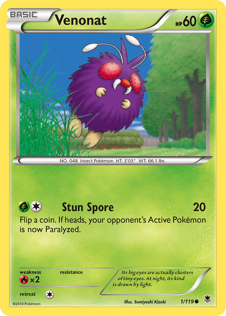 Venonat (1/119) [XY: Phantom Forces] | Mega City Incorporated