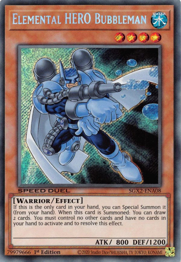 Elemental HERO Bubbleman [SGX2-ENA08] Secret Rare | Mega City Incorporated