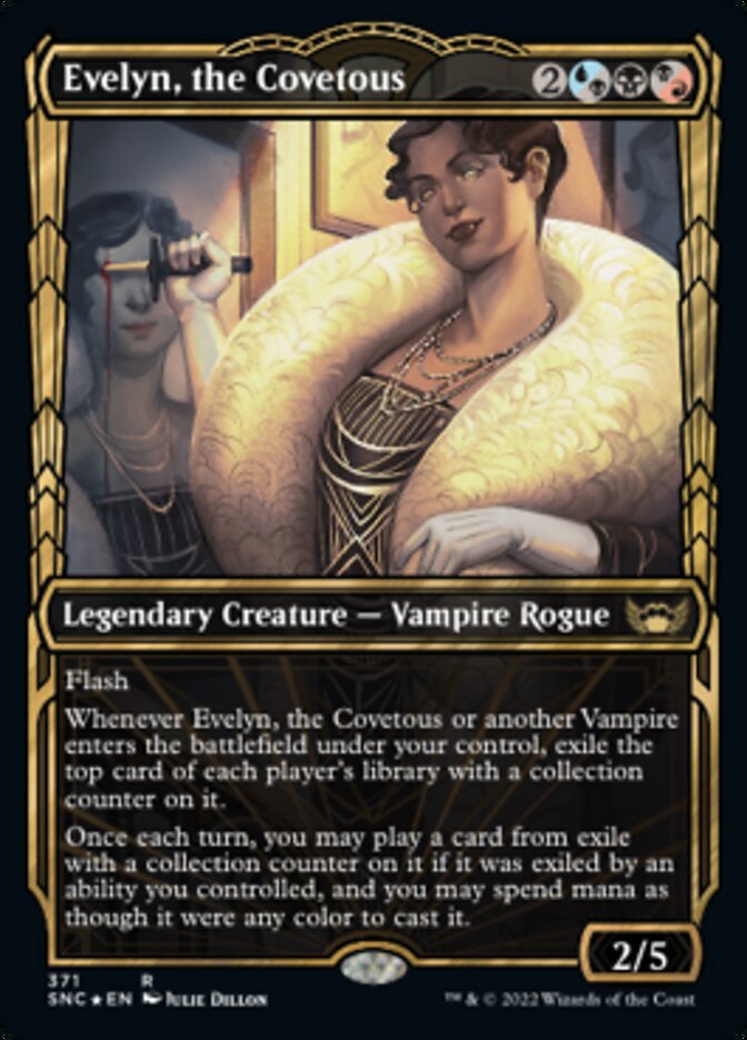 Evelyn, the Covetous (Showcase Golden Age Gilded Foil) [Streets of New Capenna] | Mega City Incorporated