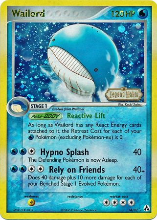 Wailord (14/92) (Stamped) [EX: Legend Maker] | Mega City Incorporated