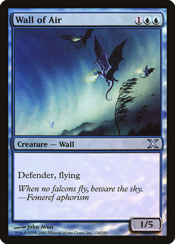 Wall of Air (Premium Foil) [Tenth Edition] | Mega City Incorporated