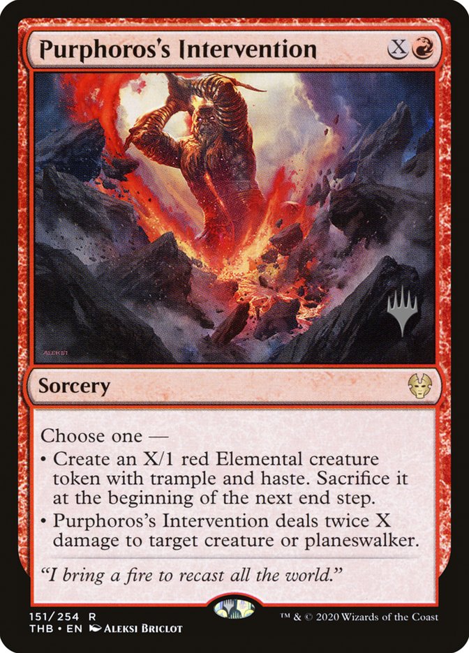 Purphoros's Intervention (Promo Pack) [Theros Beyond Death Promos] | Mega City Incorporated