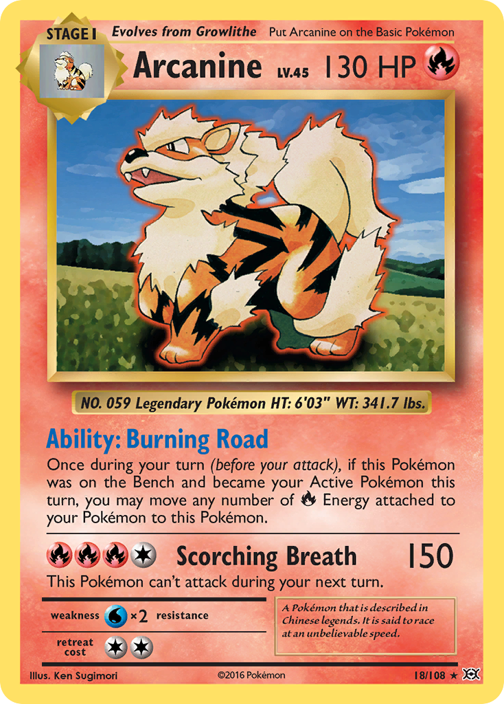 Arcanine (18/108) [XY: Evolutions] | Mega City Incorporated